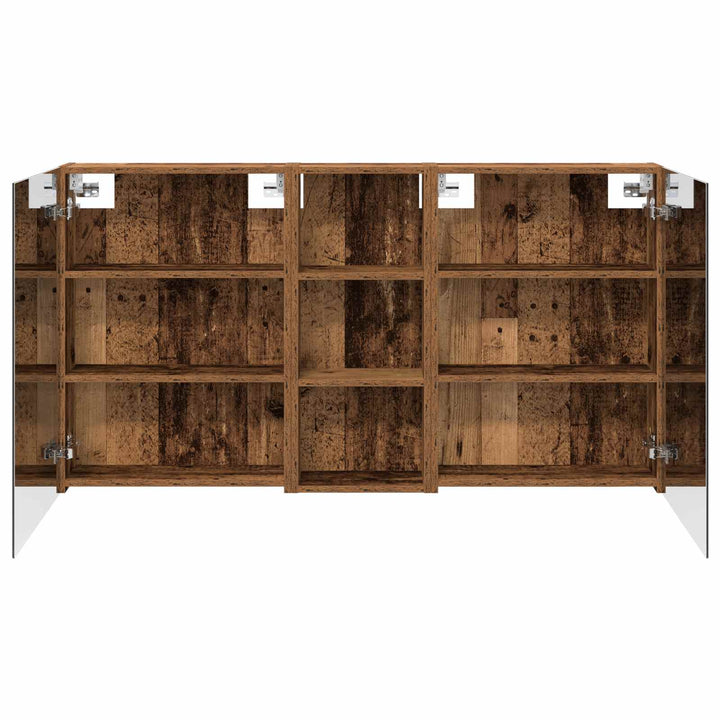 Badeværelsesskabsæt 3 pcs 130 x 14,5 x 70 cm Konstrueret træ