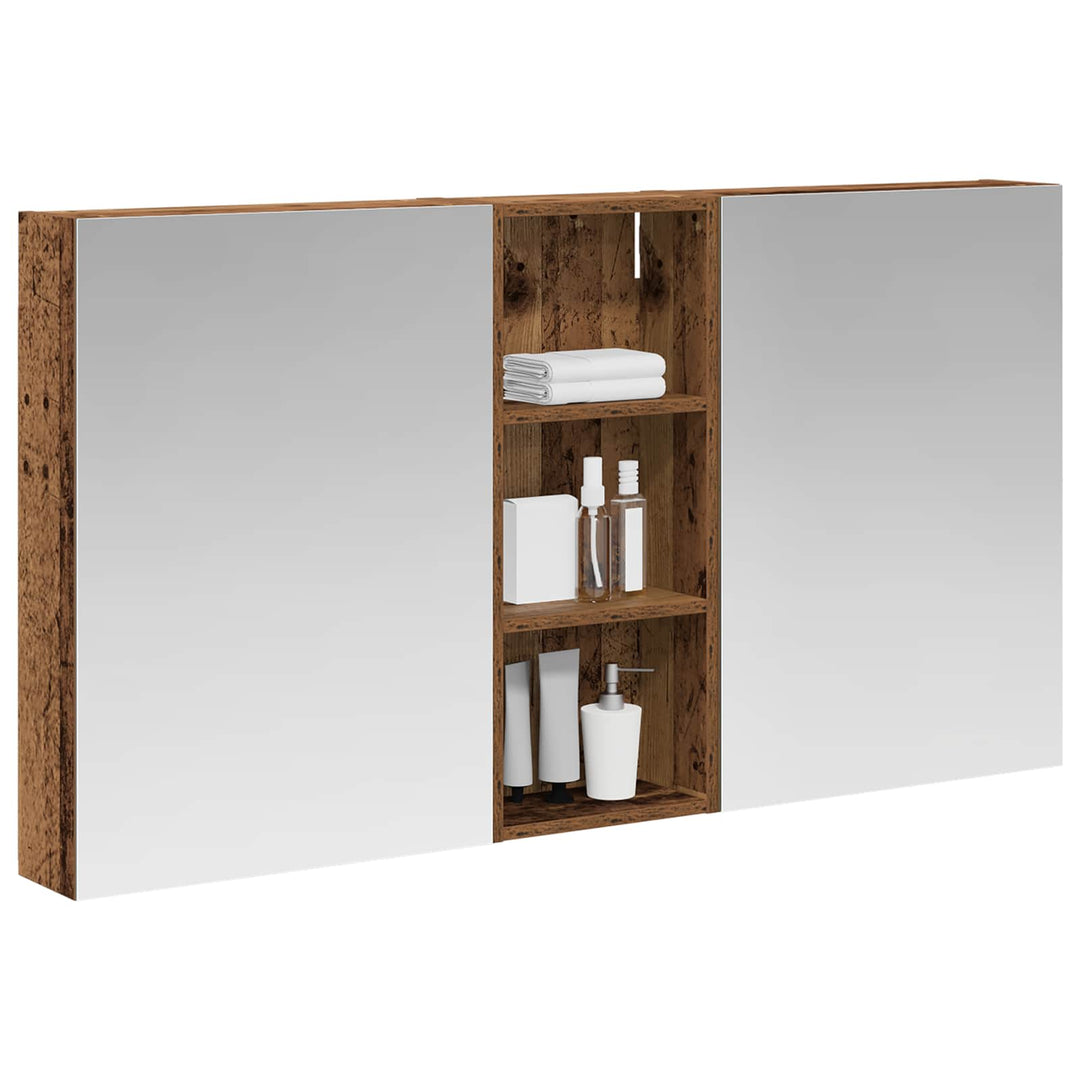Badeværelsesskabsæt 3 pcs 130 x 14,5 x 70 cm Konstrueret træ