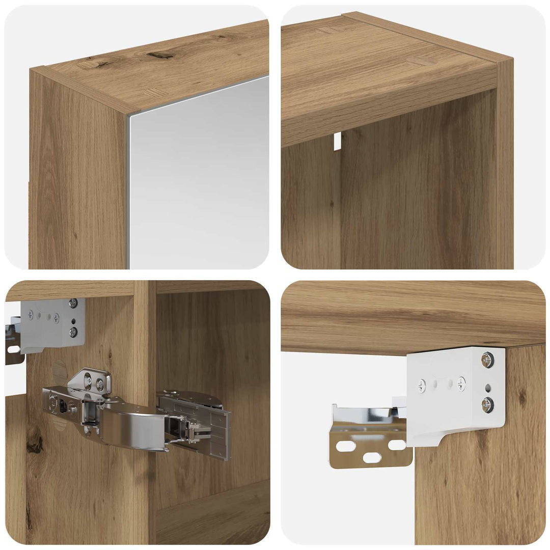 Badeværelsesskabsæt 3 pcs 130 x 14,5 x 70 cm Konstrueret træ