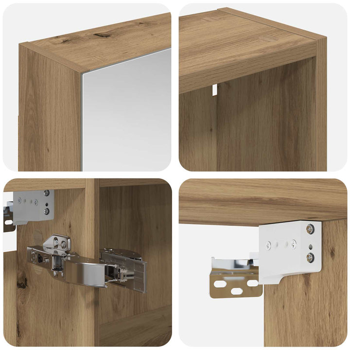 Badeværelsesskabsæt 3 pcs 130 x 14,5 x 70 cm Konstrueret træ