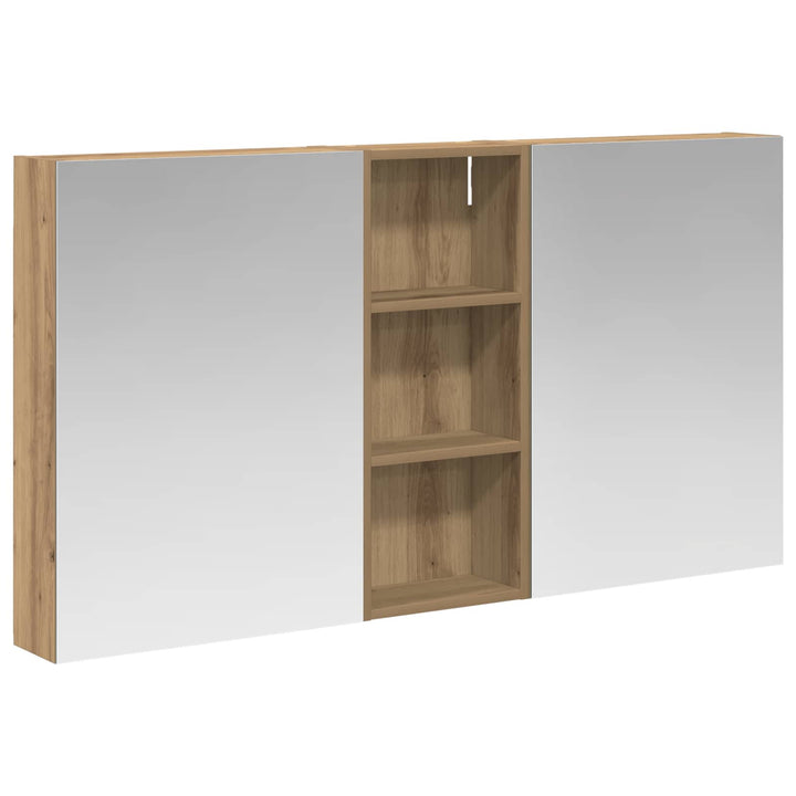 Badeværelsesskabsæt 3 pcs 130 x 14,5 x 70 cm Konstrueret træ