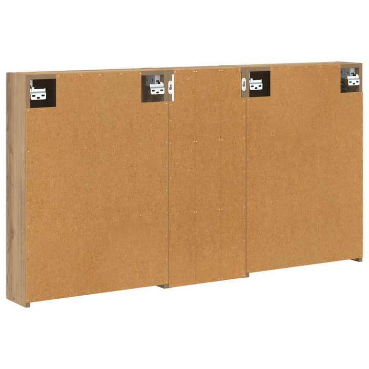 Badeværelsesskabsæt 3 pcs 130 x 14,5 x 70 cm Konstrueret træ