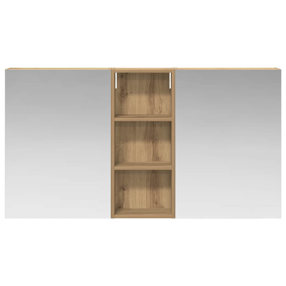 Badeværelsesskabsæt 3 pcs 130 x 14,5 x 70 cm Konstrueret træ