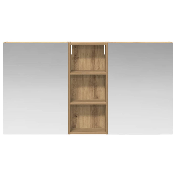 Badeværelsesskabsæt 3 pcs 130 x 14,5 x 70 cm Konstrueret træ