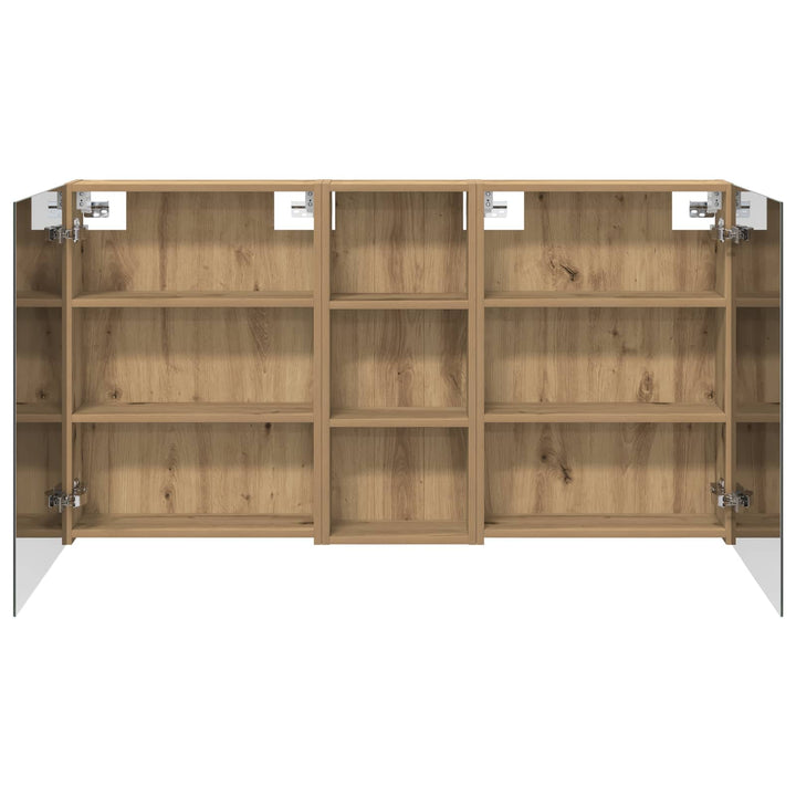 Badeværelsesskabsæt 3 pcs 130 x 14,5 x 70 cm Konstrueret træ