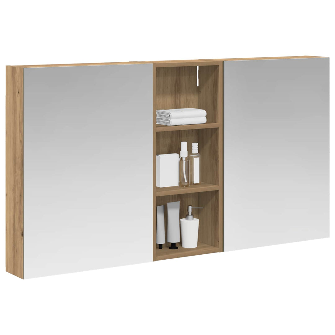 Badeværelsesskabsæt 3 pcs 130 x 14,5 x 70 cm Konstrueret træ