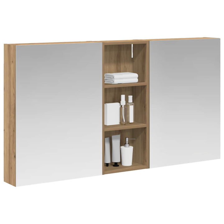 Badeværelsesskabsæt 3 pcs 130 x 14,5 x 70 cm Konstrueret træ