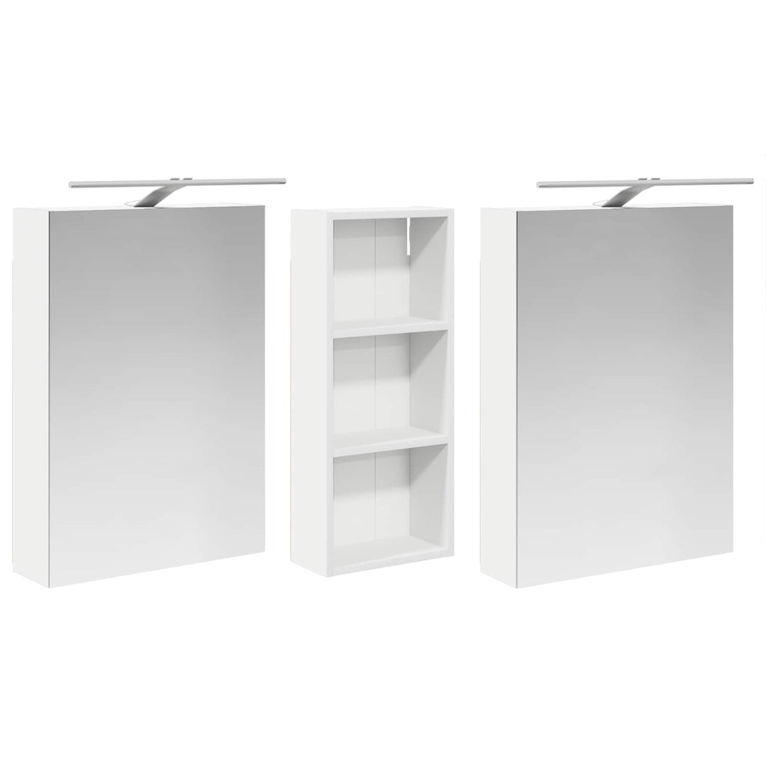 Badeværelsesskabsæt 3 pcs 130 x 14,5 x 70 cm Konstrueret træ