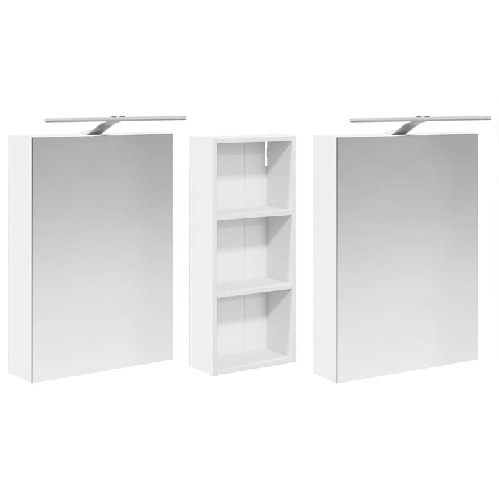 Badeværelsesskabsæt 3 pcs 130 x 14,5 x 70 cm Konstrueret træ