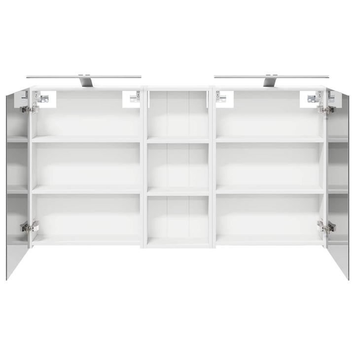 Badeværelsesskabsæt 3 pcs 130 x 14,5 x 70 cm Konstrueret træ