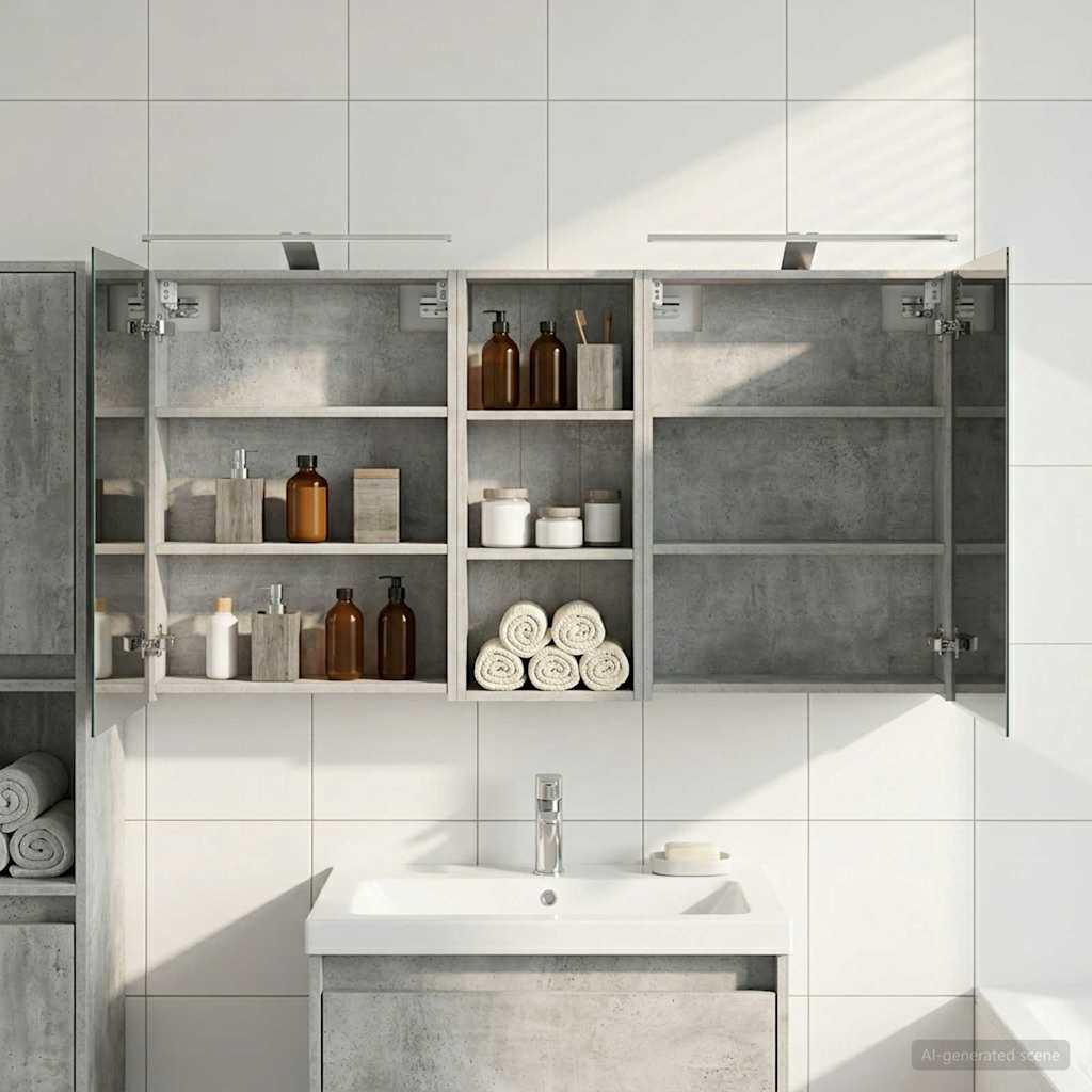 Badeværelsesskabsæt 3 pcs 130 x 14,5 x 70 cm Konstrueret træ