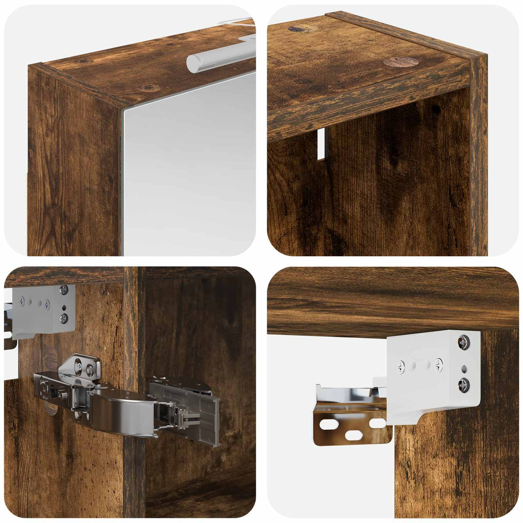 Badeværelsesskabsæt 3 pcs 130 x 14,5 x 70 cm Konstrueret træ