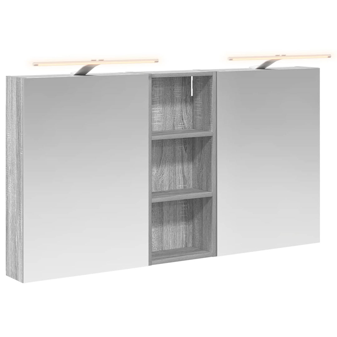 Badeværelsesskabsæt 3 pcs 130 x 14,5 x 70 cm Konstrueret træ