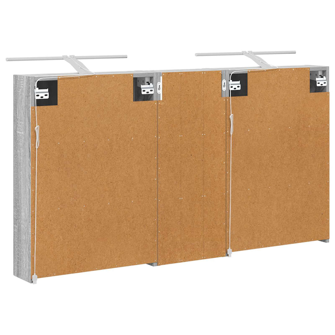 Badeværelsesskabsæt 3 pcs 130 x 14,5 x 70 cm Konstrueret træ
