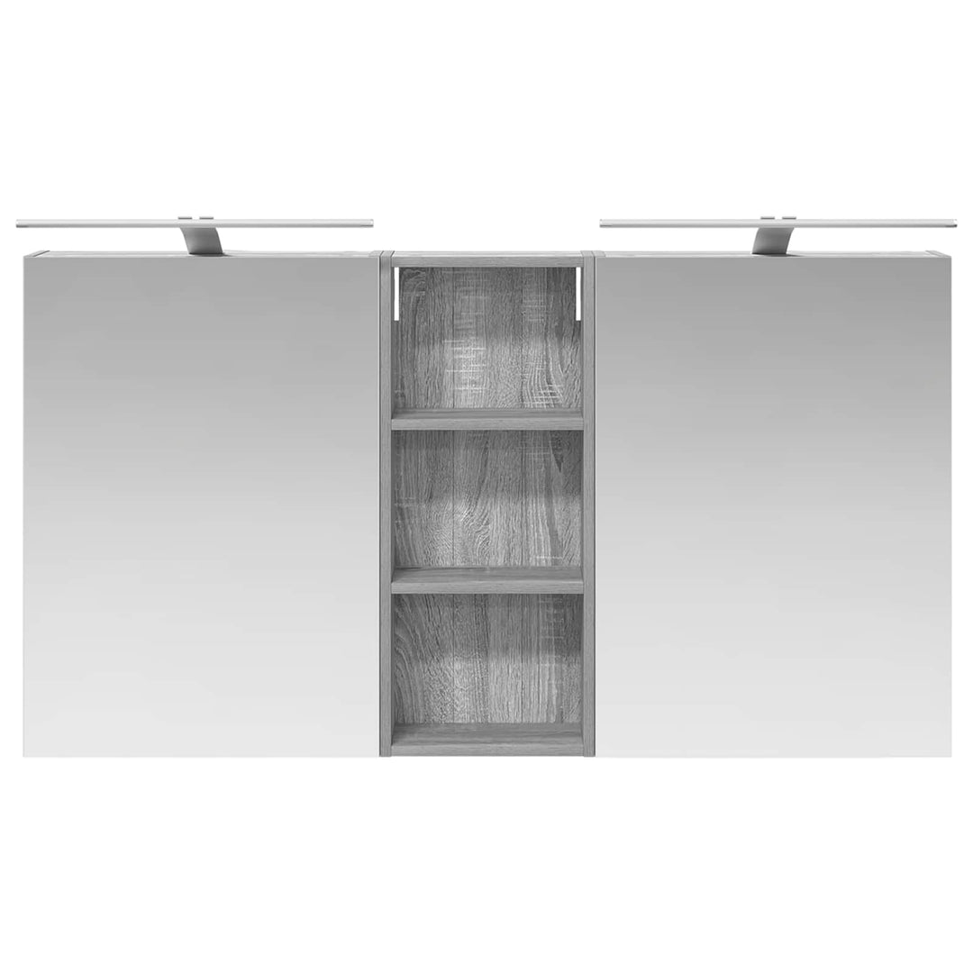 Badeværelsesskabsæt 3 pcs 130 x 14,5 x 70 cm Konstrueret træ