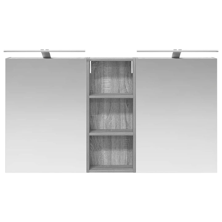 Badeværelsesskabsæt 3 pcs 130 x 14,5 x 70 cm Konstrueret træ