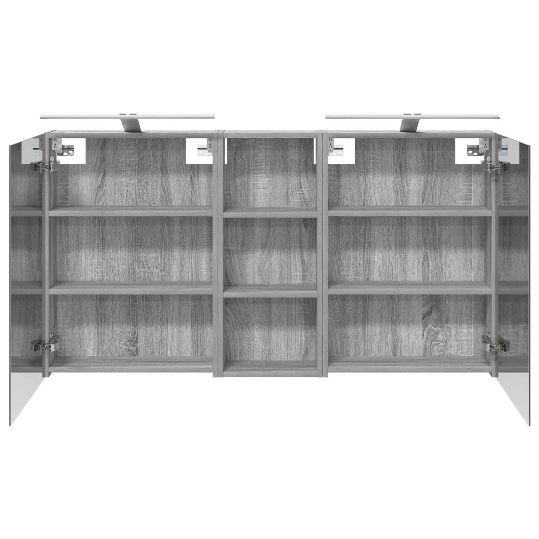 Badeværelsesskabsæt 3 pcs 130 x 14,5 x 70 cm Konstrueret træ