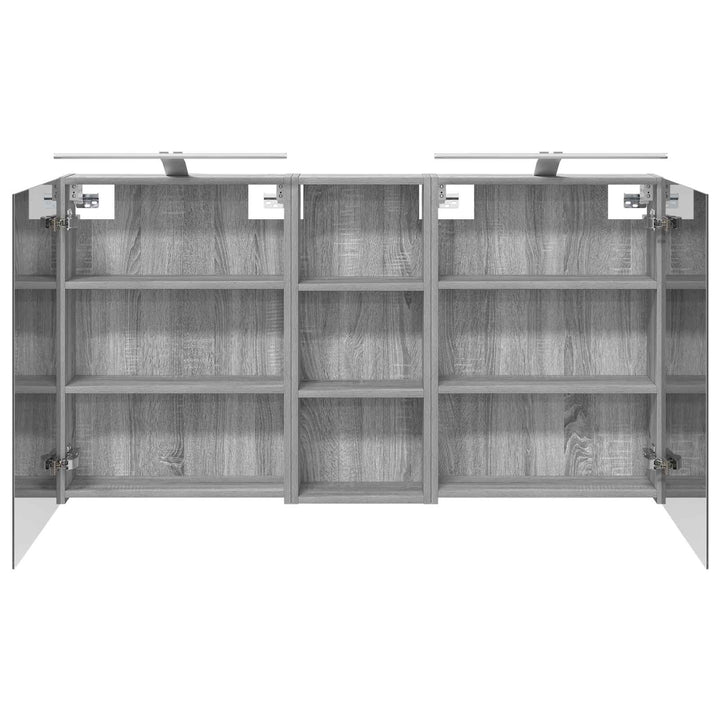 Badeværelsesskabsæt 3 pcs 130 x 14,5 x 70 cm Konstrueret træ