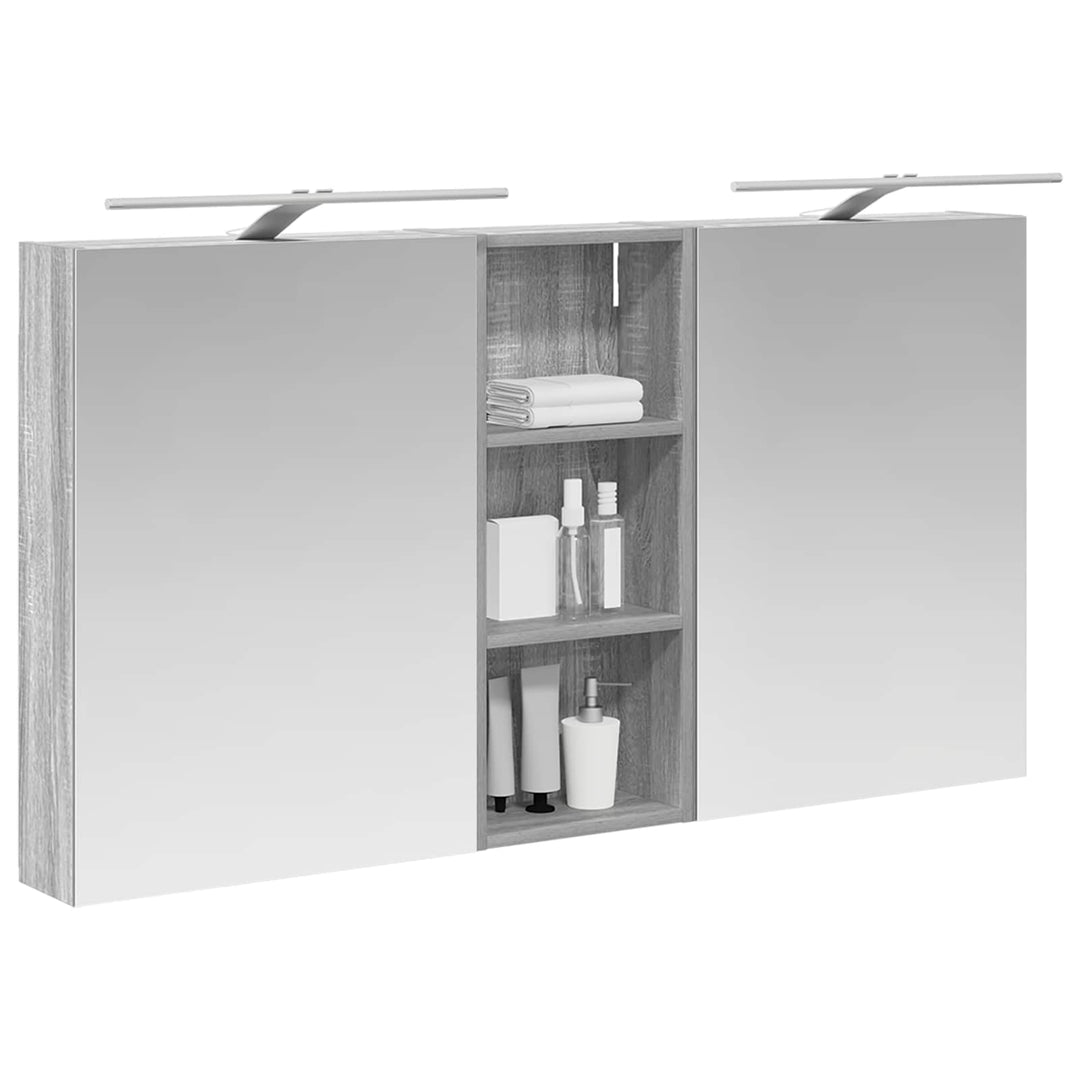 Badeværelsesskabsæt 3 pcs 130 x 14,5 x 70 cm Konstrueret træ