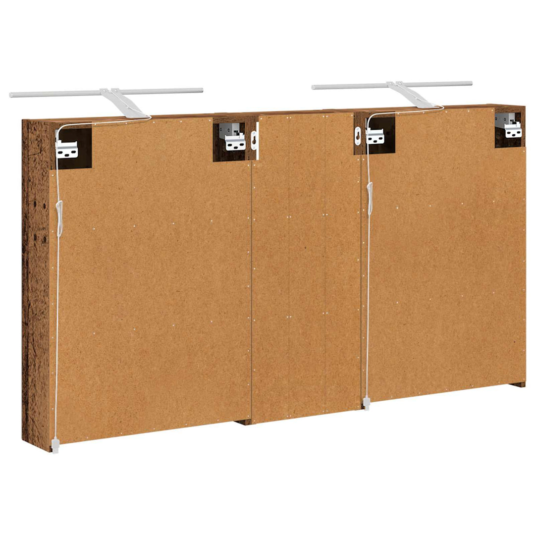 Badeværelsesskabsæt 3 pcs 130 x 14,5 x 70 cm Konstrueret træ