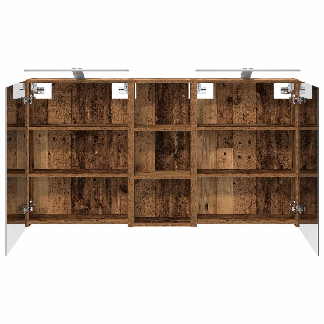 Badeværelsesskabsæt 3 pcs 130 x 14,5 x 70 cm Konstrueret træ