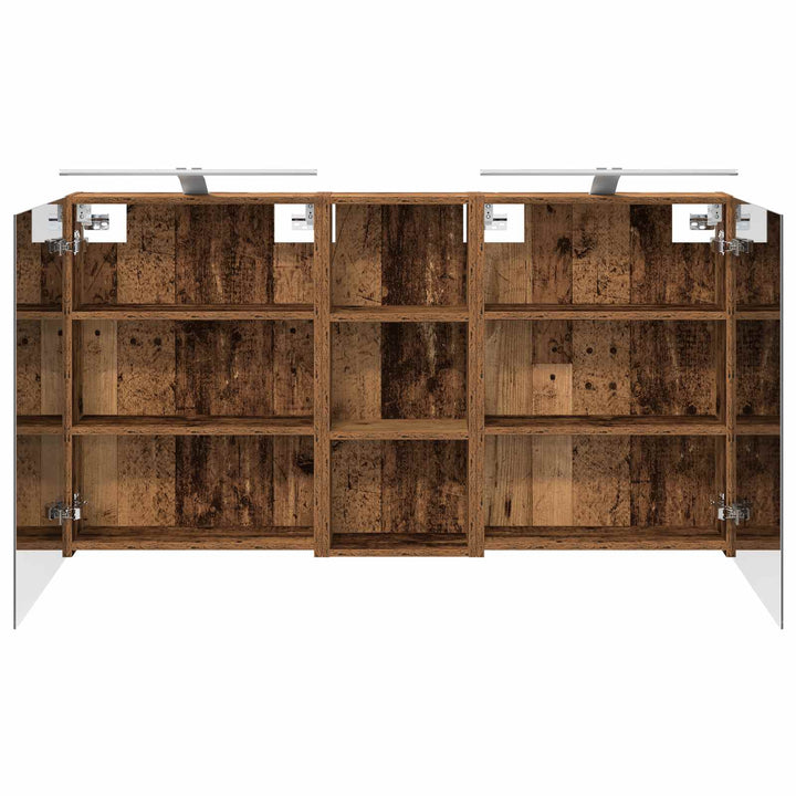Badeværelsesskabsæt 3 pcs 130 x 14,5 x 70 cm Konstrueret træ