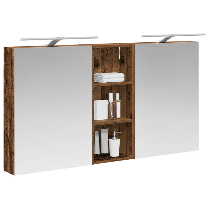 Badeværelsesskabsæt 3 pcs 130 x 14,5 x 70 cm Konstrueret træ