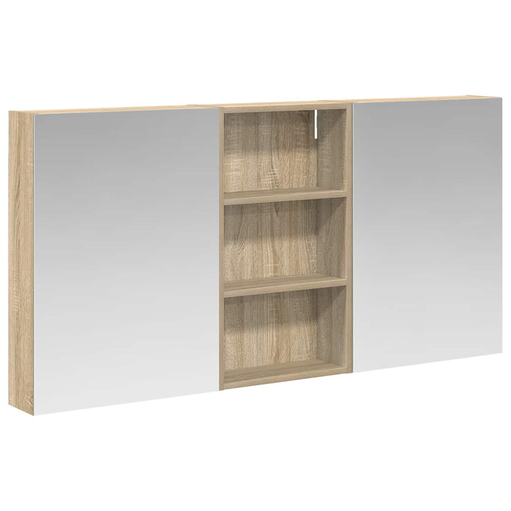 Badeværelsesskabsæt 3 pcs 140 x 14,5 x 70 cm Konstrueret træ