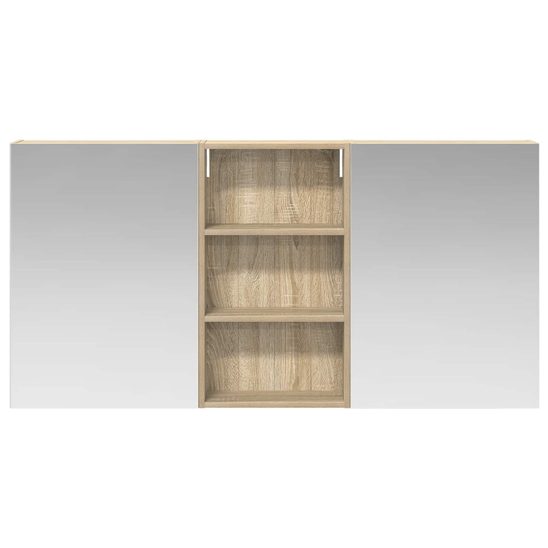 Badeværelsesskabsæt 3 pcs 140 x 14,5 x 70 cm Konstrueret træ