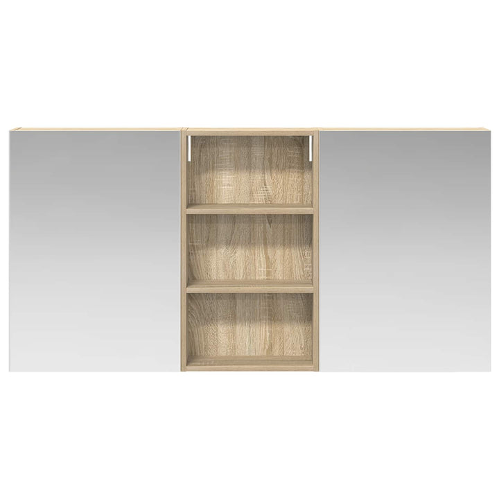 Badeværelsesskabsæt 3 pcs 140 x 14,5 x 70 cm Konstrueret træ