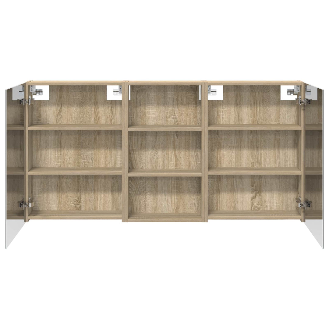 Badeværelsesskabsæt 3 pcs 140 x 14,5 x 70 cm Konstrueret træ