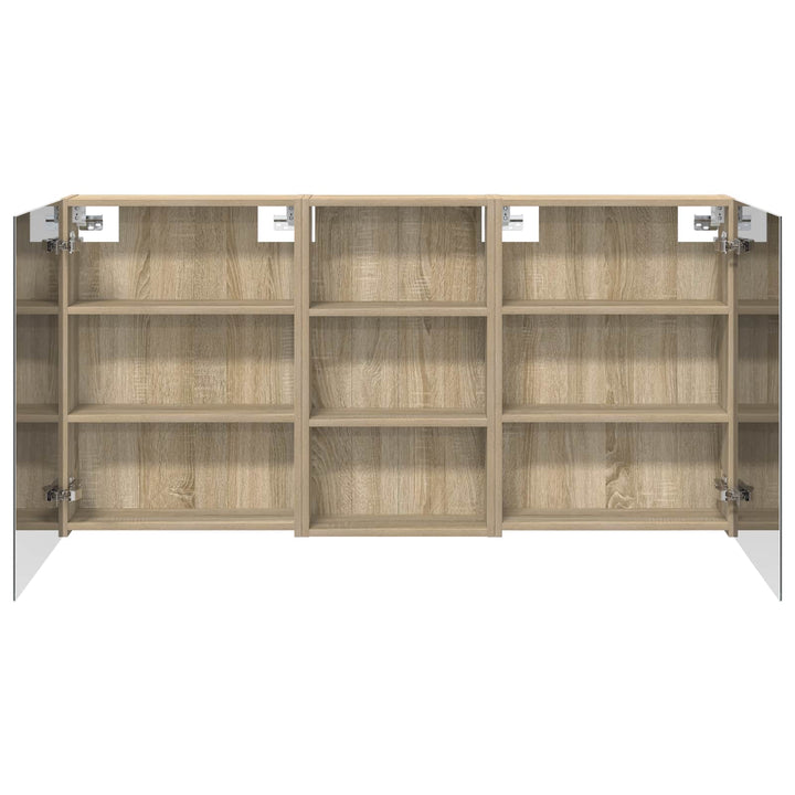 Badeværelsesskabsæt 3 pcs 140 x 14,5 x 70 cm Konstrueret træ