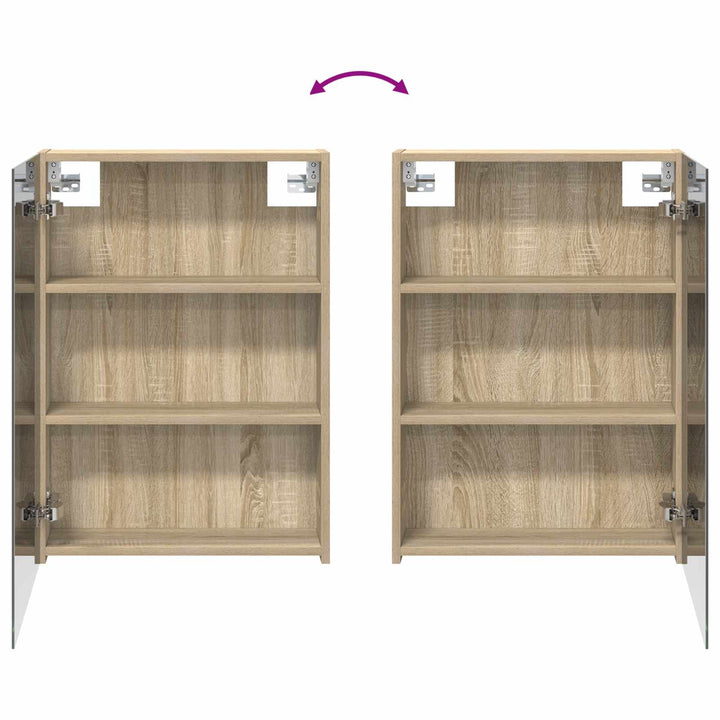 Badeværelsesskabsæt 3 pcs 140 x 14,5 x 70 cm Konstrueret træ