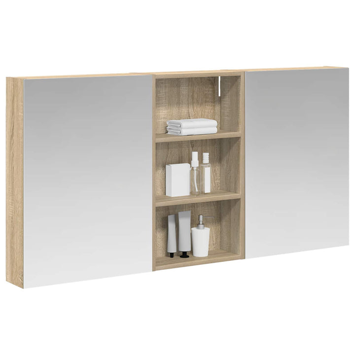 Badeværelsesskabsæt 3 pcs 140 x 14,5 x 70 cm Konstrueret træ