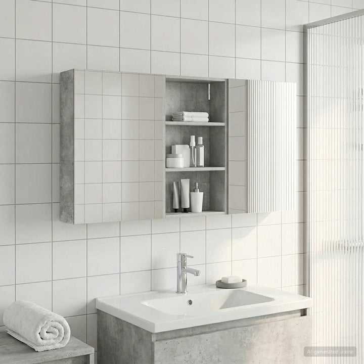 Badeværelsesskabsæt 3 pcs 140 x 14,5 x 70 cm Konstrueret træ