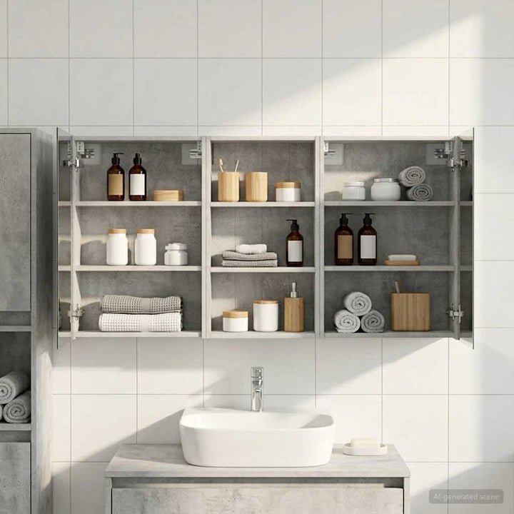 Badeværelsesskabsæt 3 pcs 140 x 14,5 x 70 cm Konstrueret træ