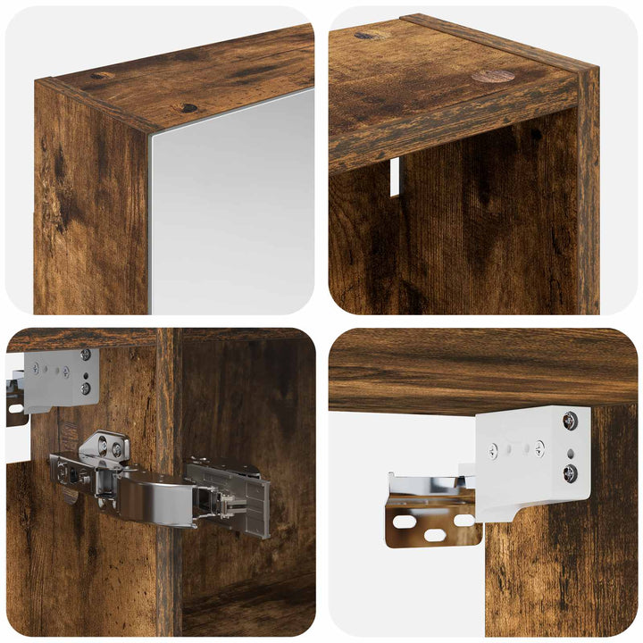 Badeværelsesskabsæt 3 pcs 140 x 14,5 x 70 cm Konstrueret træ