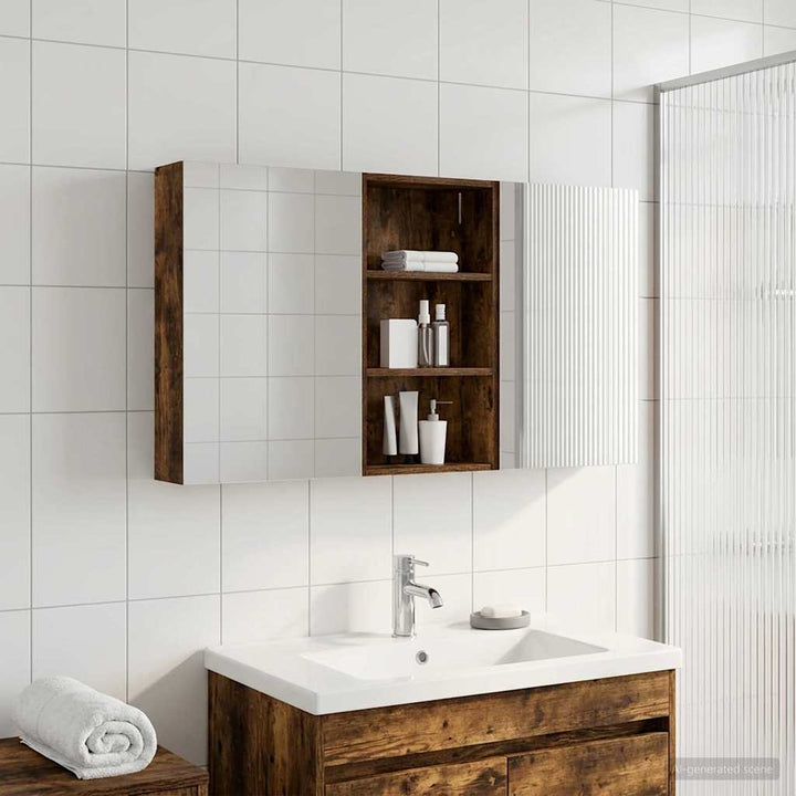 Badeværelsesskabsæt 3 pcs 140 x 14,5 x 70 cm Konstrueret træ