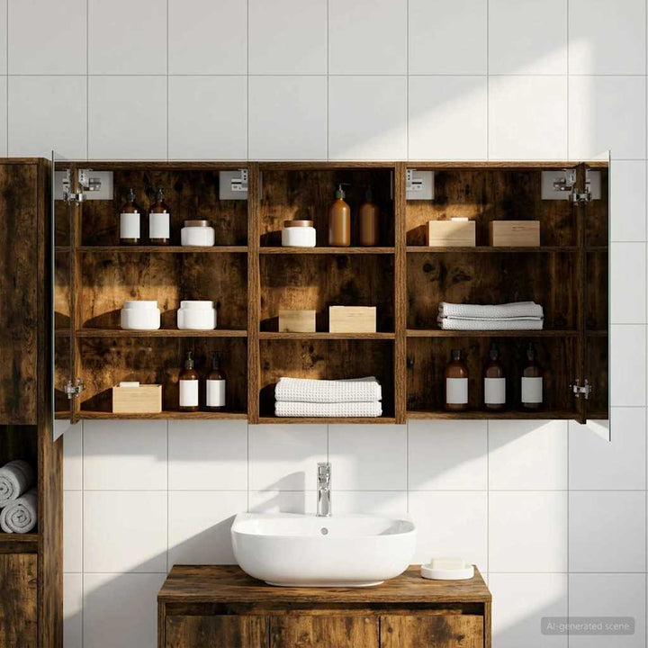 Badeværelsesskabsæt 3 pcs 140 x 14,5 x 70 cm Konstrueret træ