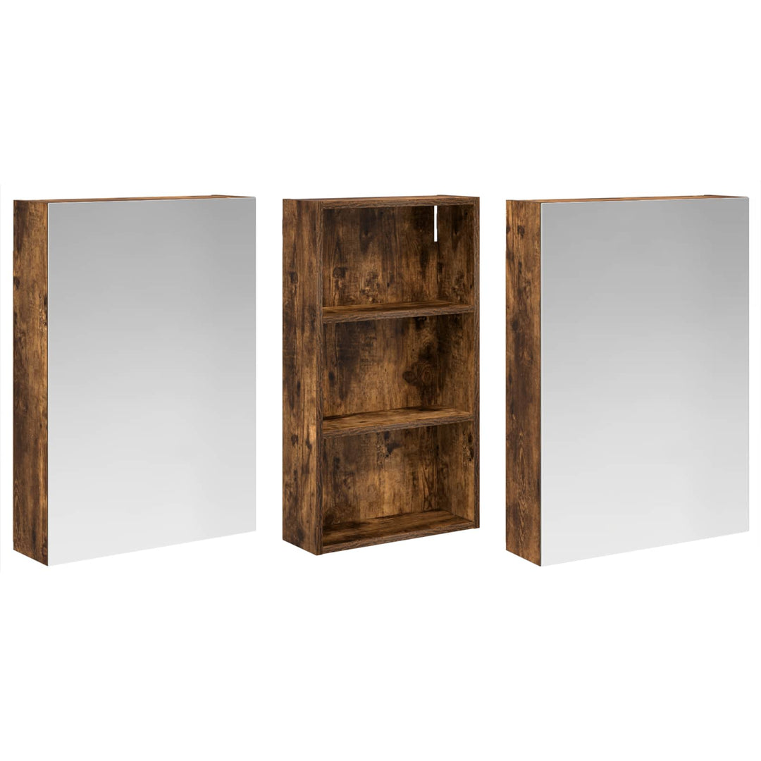 Badeværelsesskabsæt 3 pcs 140 x 14,5 x 70 cm Konstrueret træ