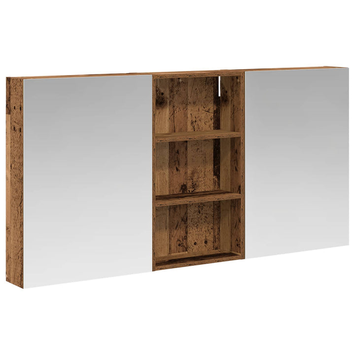 Badeværelsesskabsæt 3 pcs 140 x 14,5 x 70 cm Konstrueret træ