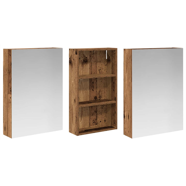 Badeværelsesskabsæt 3 pcs 140 x 14,5 x 70 cm Konstrueret træ