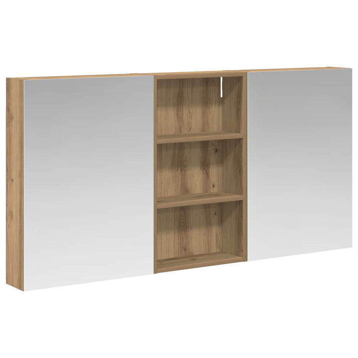 Badeværelsesskabsæt 3 pcs 140 x 14,5 x 70 cm Konstrueret træ