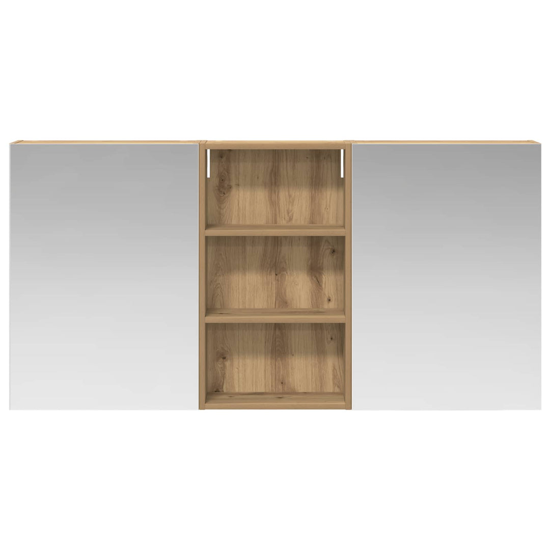 Badeværelsesskabsæt 3 pcs 140 x 14,5 x 70 cm Konstrueret træ