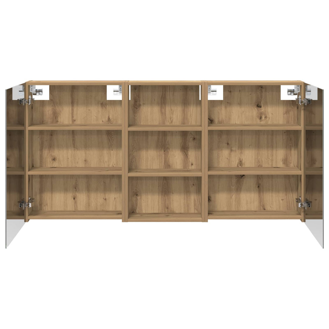 Badeværelsesskabsæt 3 pcs 140 x 14,5 x 70 cm Konstrueret træ