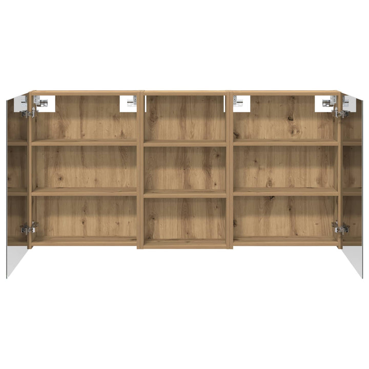 Badeværelsesskabsæt 3 pcs 140 x 14,5 x 70 cm Konstrueret træ