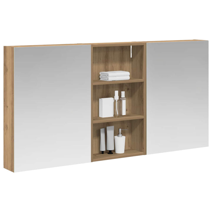 Badeværelsesskabsæt 3 pcs 140 x 14,5 x 70 cm Konstrueret træ