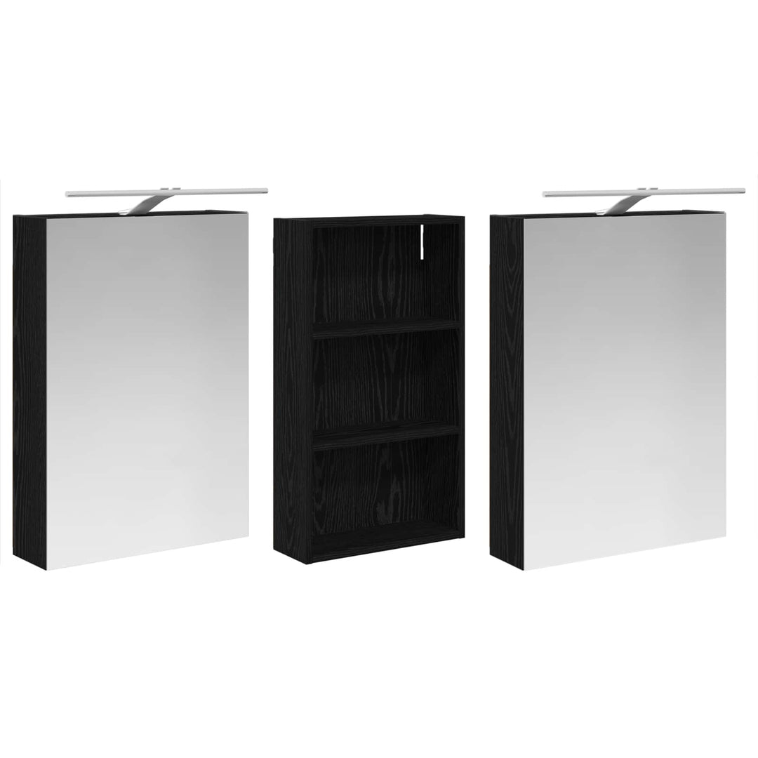 Badeværelsesskabsæt 3 pcs 140 x 14,5 x 70 cm Konstrueret træ