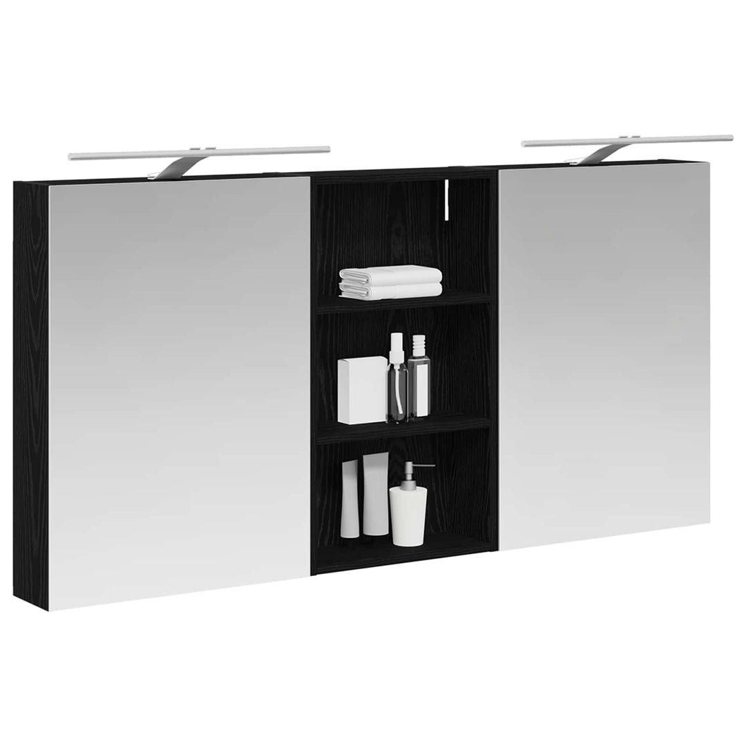 Badeværelsesskabsæt 3 pcs 140 x 14,5 x 70 cm Konstrueret træ