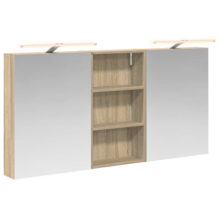 Badeværelsesskabsæt 3 pcs 140 x 14,5 x 70 cm Konstrueret træ